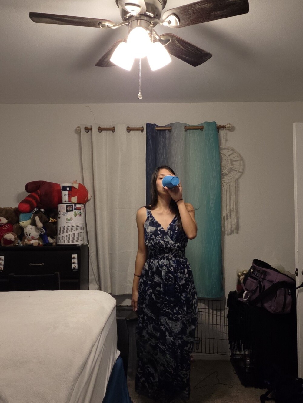 Blue floral maxi dress